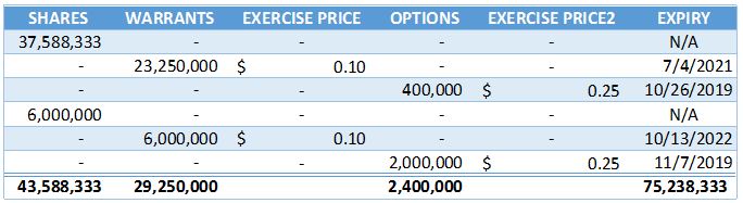 Block One Capital's share structure as of December 6, 2017.