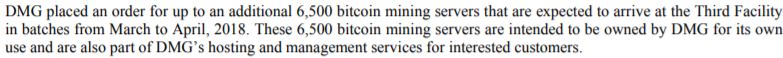 Snippet from page 43 of DMG Blockchain's filing statement.