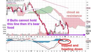 A chart marked up displaying a prime bag holding opportunity.