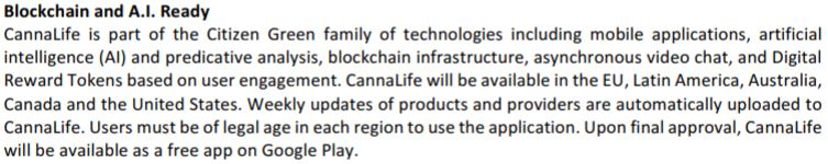 Global Cannabis Application's October 12, 2017 news release detailing the benefits of CannaLife.