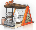 A rendering of Green Growth Brand's Camp kiosk.