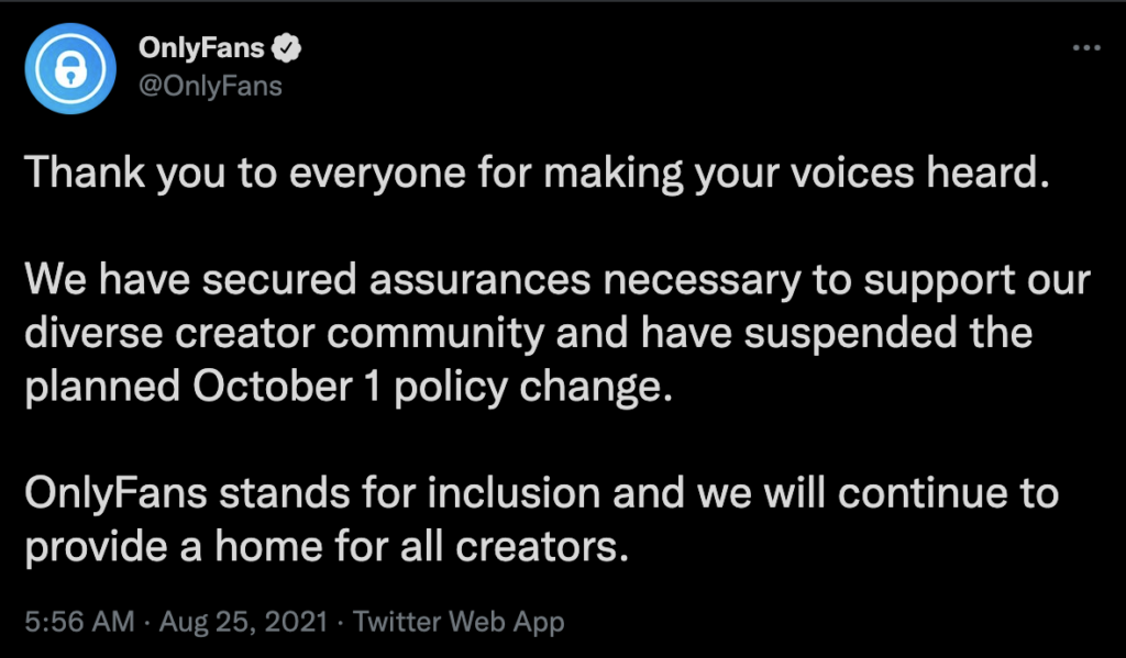OnlyFans Suspends Proposed Adult Content Ban, Will Continue to Allow