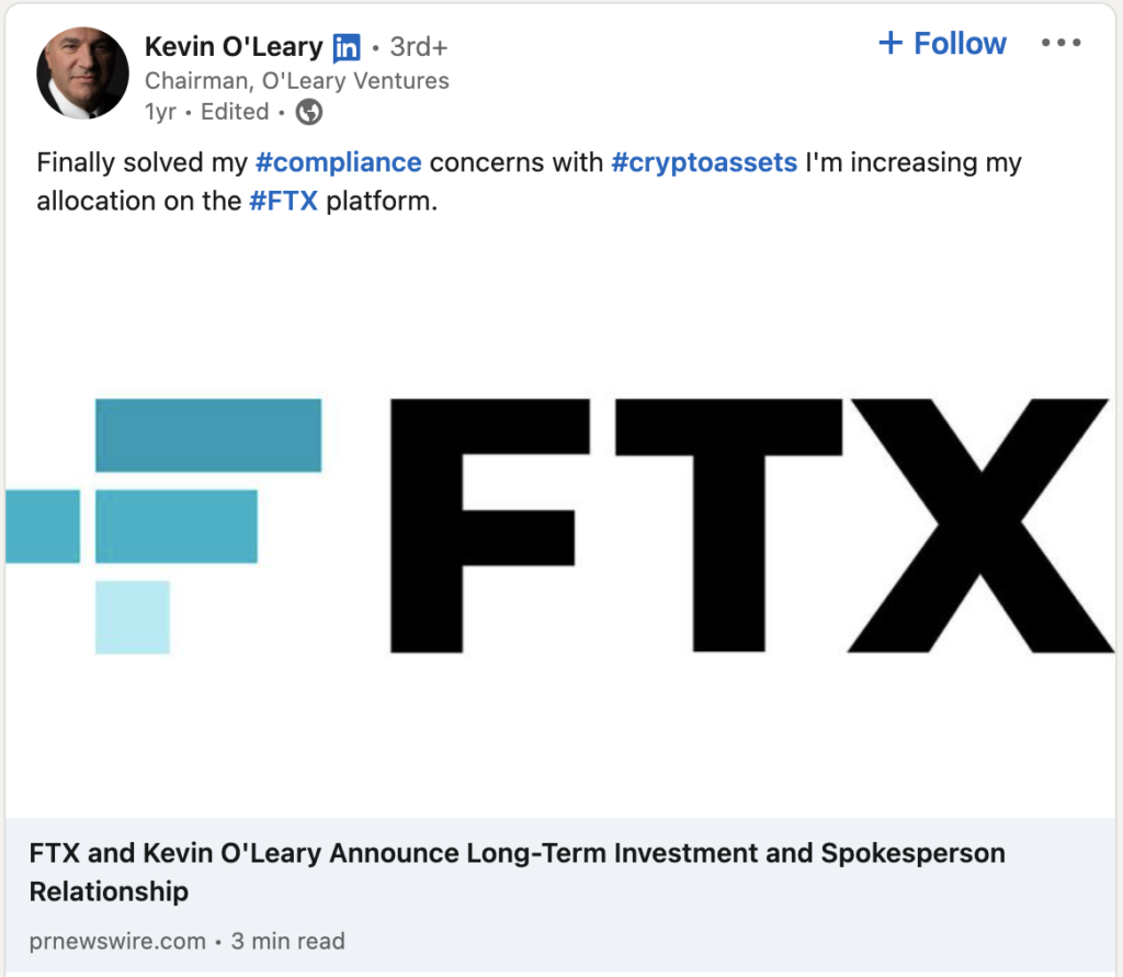 Tom Brady, Kevin O'Leary & Others Come Out As FTX Investors