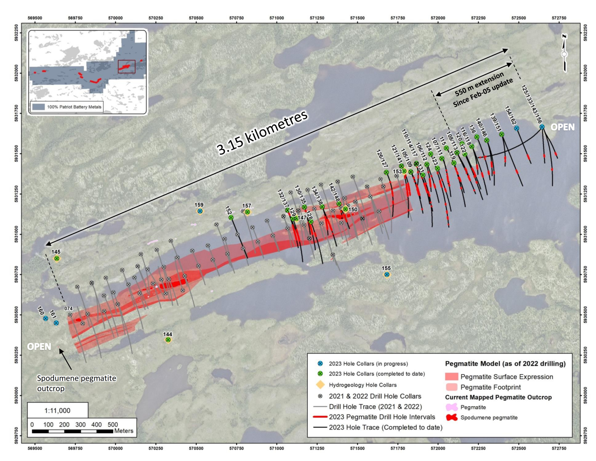 Patriot Battery Metals Extends CV5 Pegmatite To 3.15 Kilometres Of ...