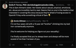 Annie Altman, OpenAI CEO's Sister, Tweets About Sexual Abuse Suffered