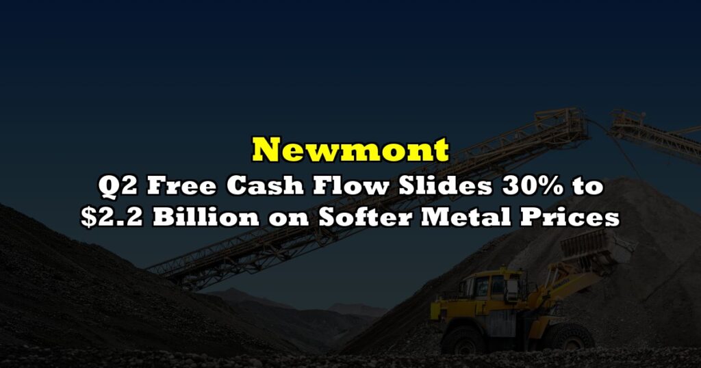 Q2 Free Cash Flow Slides 30% to $2.2 Billion on Softer Metal Prices
