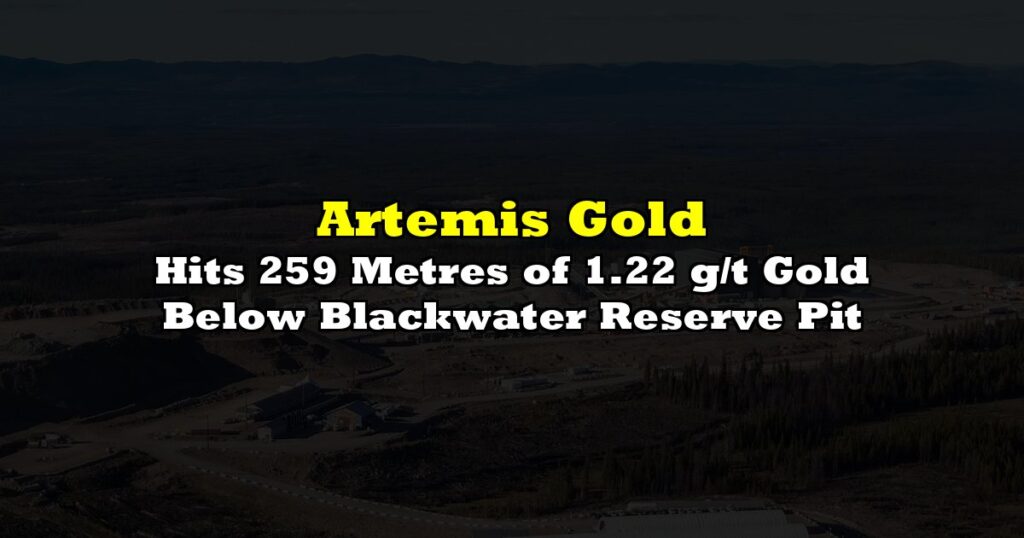 Hits 259 Metres of 1.22 g/t Gold Below Blackwater Reserve Pit