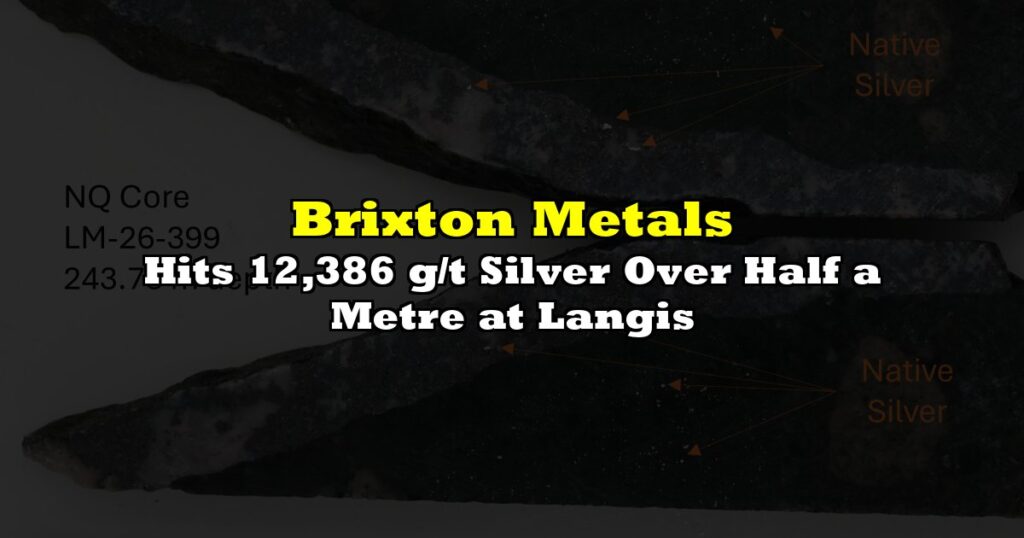 Hits 12,386 g/t Silver Over Half a Metre at Langis