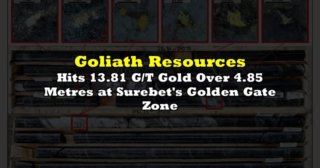 Hits 13.81 G/T Gold Over 4.85 Metres at Surebet's Golden Gate Zone