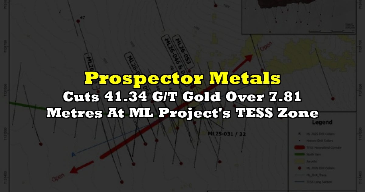Cuts 41.34 G/T Gold Over 7.81 Metres At ML Project's TESS Zone