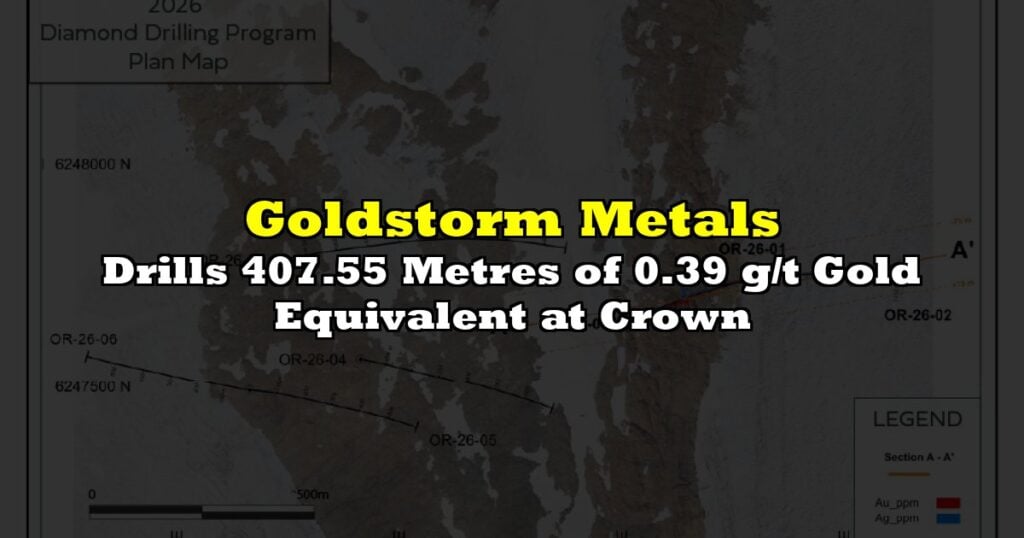 Drills 407.55 Metres of 0.39 g/t Gold Equivalent at Crown
