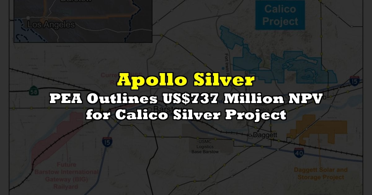 PEA Outlines US$737 Million NPV for Calico Silver Project