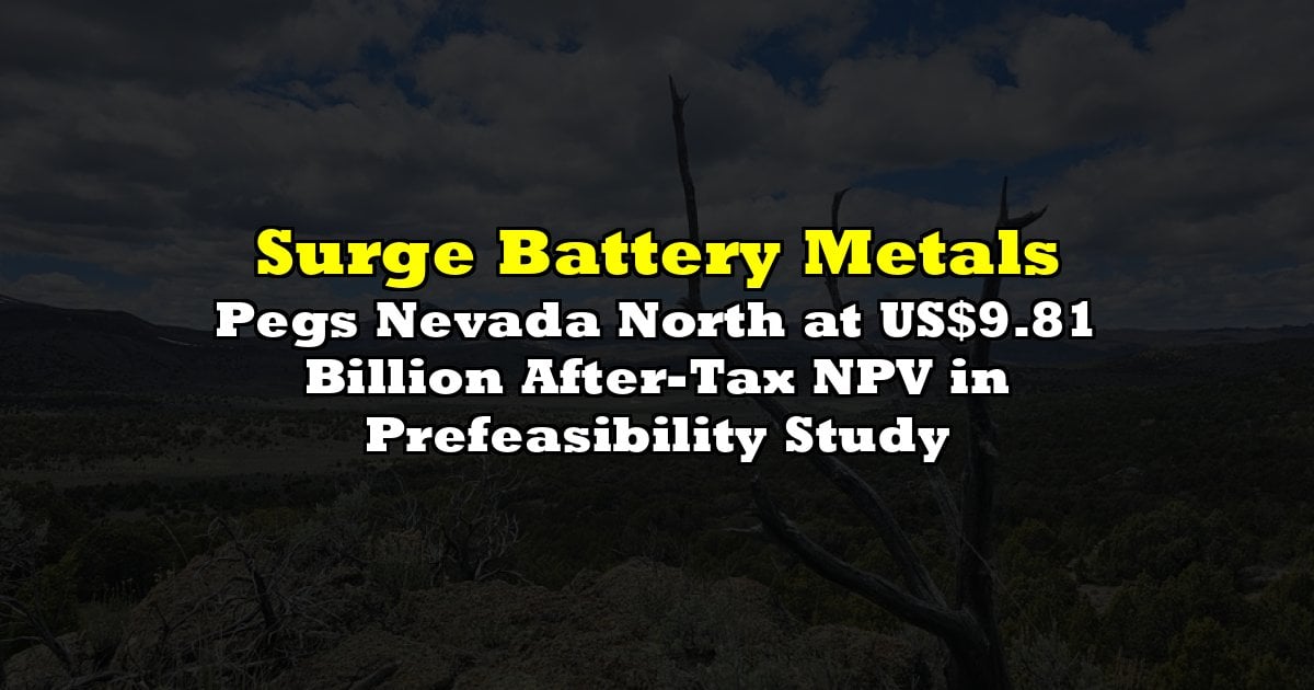 Pegs Nevada North at US$9.81 Billion After-Tax NPV in Prefeasibility Study